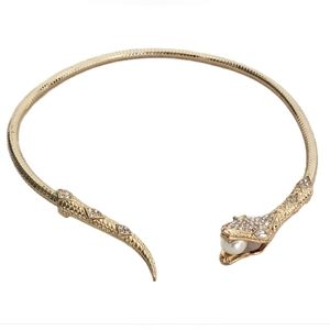 Thalia Soda Gold Tone SNAKE Open Choker Necklace